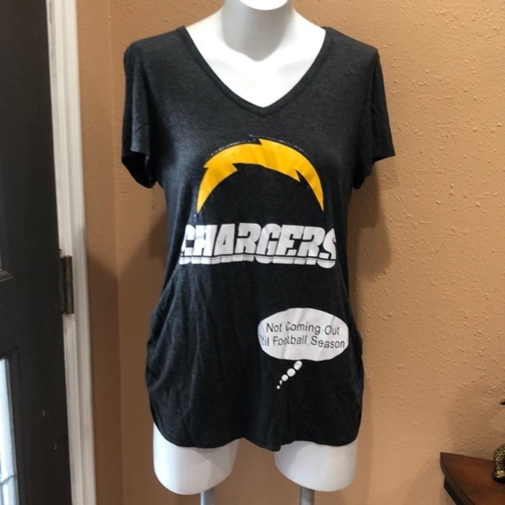 Brandy Blu Chargers gray maternity T-shirt